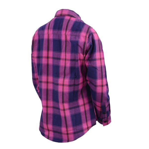 Milwaukee Leather MNG21610 Women s Pink, Blue and Maroon Long Sleeve Cotton Flannel Shirt on Sale - Image 5