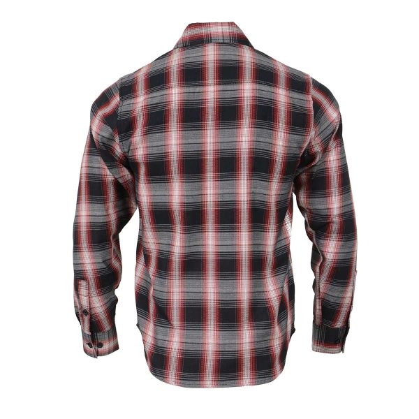 Milwaukee Leather MNG11659 Men s Black and White with Red Long Sleeve Cotton Flannel Shirt For Sale - Image 2