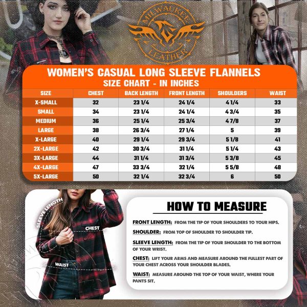 Milwaukee Leather MNG21610 Women s Pink, Blue and Maroon Long Sleeve Cotton Flannel Shirt on Sale - Image 3