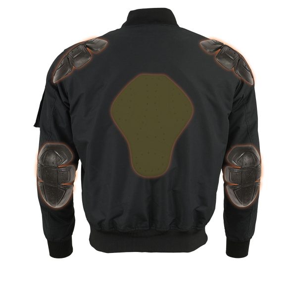 Milwaukee Leather MPM1731 Men s Black Textile Aviator Bomber Jacket with Armor Protection Sale - Image 4