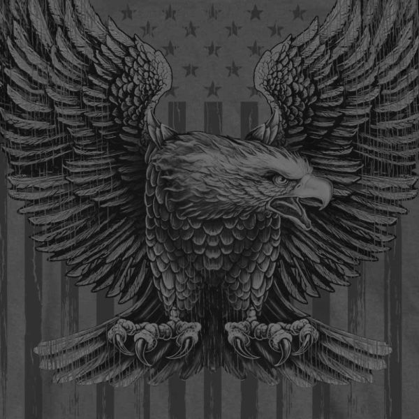 Hot Leathers GMS1524 Men’s Charcoal Short Sleeved Up-Wing Eagle T-Shirt Supply - Image 2