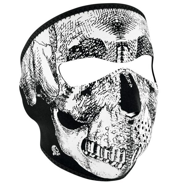 ZanHeadgear WNFM002 Full Mask Neoprene Black and White Skull Face Sale