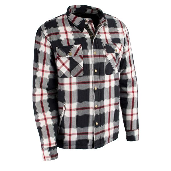 Milwaukee Leather MPM1635 Men s Plaid Flannel Biker Shirt with CE Approved Armor - Reinforced w  Aramid Fiber Online now